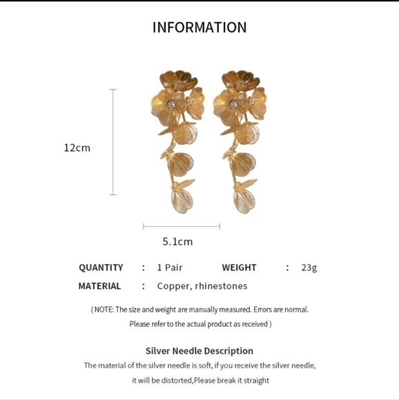 Flower Rhinestone Earrings - Picture 8 of 8